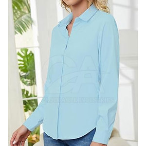 2026 Women Long Sleeve Shirt Button Up Casual Oversized Fit Stylish Women Button Down Long Sleeve Shirt - Product Image 3