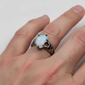 Ethiopian Fire Opal Rough Luxury Stacking <b>Bridal</b> Ring for Symbolic <b>Wedding</b> Wear with Timeless Classic Style - Product Image 2