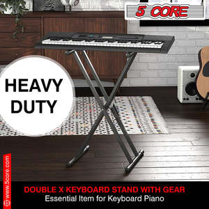 5 Core <b>Keyboard</b> Stand Dual X Shape Gear Adjustable Foldable Portable Key Board DJ Controller Stands - Product Image 5