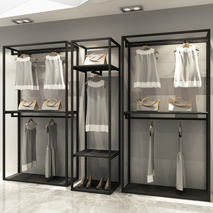 Kim Loại Quần Áo Giá Đen Kim Loại Khung Với Kệ Và Treo Thanh Đồ Nội Thất Phòng Ngủ Made Tại Việt Nam - Product Image 5