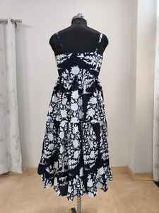 Robe en coton fleuri, légère et respirante, robe d'été élégante et confortable, robe en coton imprimé à la main pour femmes, robe ajustée - Product Image 5