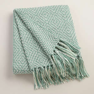 Customize Blankets Wholesale Jacquard Design 100% Cotton <b>Throw</b> Blanket With Tassels - Product Image 2