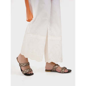 Pantalones Casuales Anchos Básicos AZUELOA, Tela Cambric Transpirable, Cintura Alta con Decoración de Encaje, Tallas XS-XXL Disponibles - Product Image 1
