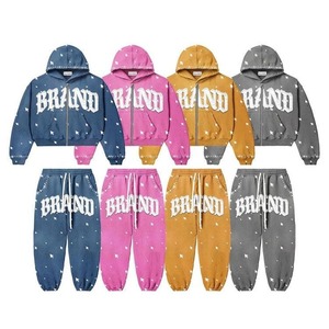 Chándal Extra Grande para Hombre, 100% Algodón, Diseño Informal y Pesado con Estilo Urbano Desgastado por el Sol y Bordado Personalizado para Invierno - Product Image 2
