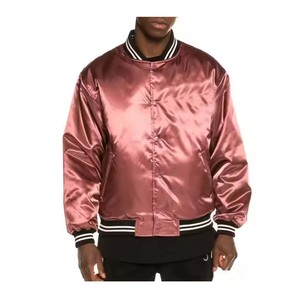 Por encargo OEM parche trabajo bordado logotipo en blanco al por mayor lettermen seda Varsity chaqueta bomber unisex - Product Image 1
