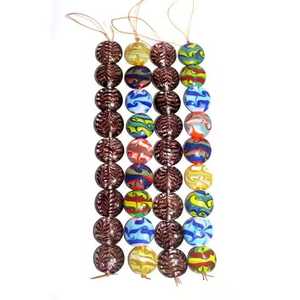 Cuentas de vidrio de precio más bajo para lámpara de joyería Trabajo Multi en vidrio multicolor Oval 10x12mm Cuentas de vidrio de la India - Product Image 3