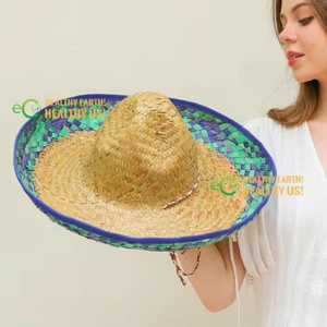 Sombrero de Paja de Verano Eco2go Vietnam, Unisex, Estilo Floppy con Estampado de Flores y Lazo, Ideal para Viajar - Product Image 2