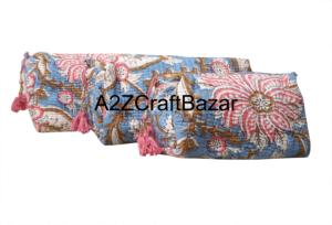 Bolsas de Cosméticos de Tela de Algodón Ecológicas, Cierre de Cremallera con Borla, Diseño Moderno, Reutilizables, Ligeras, Multifuncionales, Bolsa de Maquillaje - Product Image 3
