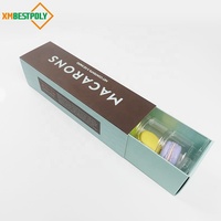 Personnalisé 6 Français Macaron Cookie Glissé Tiroir Papier Emballage Boîte Avec Insert Blister Plateau