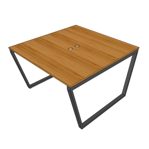 Minimalist Bamboo 2-person L-shaped Office <b>Desk</b> 120x120cm with Iron Legs - Product Image 5