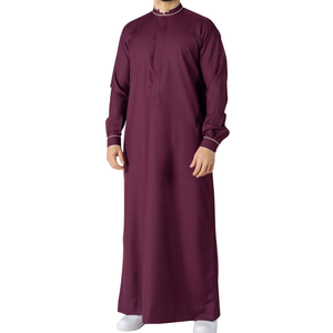 Thobe moderne vert sarcelle pour homme, couleur unie, Jubba saoudienne, vêtements islamiques pour homme, robe arabe à manches longues, Dishdasha, Kandura - Product Image 5