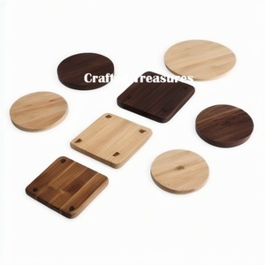 Natural Wood and Marble Style Drink Coasters for Coffee Wooden Table, Drink <b>Bar</b> Coaster Set/Tea Table Coasters for Living Room - Product Image 5