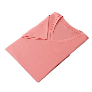Livraison rapide en vrac T-shirts à col en V pour femmes OEM & ODM Services personnalisés Respirant Usine directe T-shirts en coton à col en V pour femmes - Product Image 3