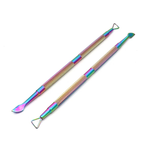 Pousse-cuticules ergonomique en acier inoxydable double extrémité, accessoires durables pour le nettoyage des ongles, manucure et pédicure, vente en gros - Product Image 1