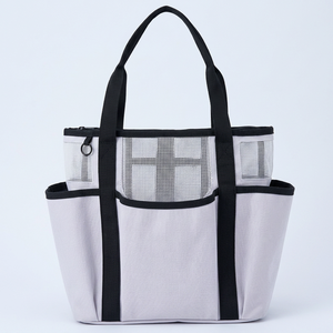 Resin Mesh Tote <b>Bag</b> with Zipper Closure Foldable Swim <b>Beach</b> Accessory Wholesale - Product Image 1