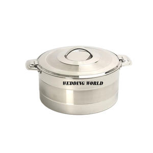 Casserole en acier inoxydable de qualité supérieure faite à la main Casserole de créateur forme ronde Table décorative nouveau chauffe-aliments en métal - Product Image 1