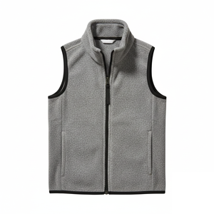 Chaleco de Forro Polar para Exteriores, Cortavientos, Cuello Alto, Poliéster, Chaleco de Senderismo, Escalada, Cremallera Delantera, Chaleco Personalizado para Exteriores - Product Image 1