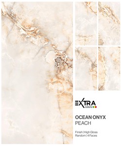 Azulejos de Porcelana Premium con Acabado Brillante de 600x1200, Color Océano Ónix Durazno - Product Image 1