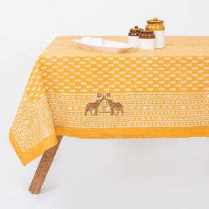 Nouvelles nappes rectangulaires en coton imprimé floral Dabu personnalisées pour les mariages, les fêtes et les décorations extérieures - Product Image 2