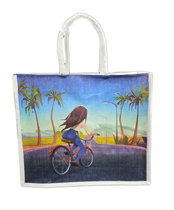 Sac fourre-tout en toile vintage pour femmes, motif oiseaux d'hiver, réutilisable, pour les voyages et les courses, impression personnalisable - Product Image 1