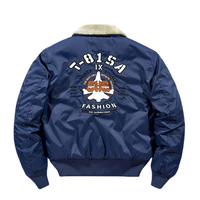 Blouson Aviateur Homme Personnalisé OEM Col V Zippé Hiver Streetwear Toile Avant Boutons Motif Uni