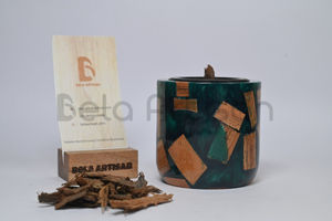 Venta al por mayor de madera epoxi Mabkhara 2025 | Quemador de madera resina Bakhoor | Quemador de incienso de regalo estilo hogar árabe por Bela Artisan - Product Image 6