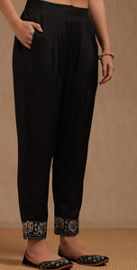 Indian & Pakistani Clothing Black Multicolor Paisley Printed viscose <b>silk</b> Women <b>Kurta</b> Dress with Dupatta Regular Fit for Women - Product Image 4