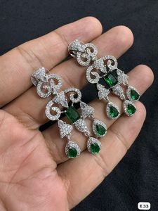 CONJUNTO DE PENDIENTES ESTILO CLÁSICO DE DIAMANTE AMERICANO PARA BODAS CONJUNTO DE PENDIENTES ESTILO CLÁSICO DE MODA PARA MUJER Y NIÑA - Product Image 3