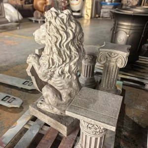 Sculpture <span class=keywords><strong>de</strong></span> lion gardien en <span class=keywords><strong>fibre</strong></span> <span class=keywords><strong>de</strong></span> <span class=keywords><strong>verre</strong></span> sur mesure avec finition en pierre, style européen, statue d'animal pour la décoration <span class=keywords><strong>de</strong></span> jardin et <span class=keywords><strong>de</strong></span> villa - Product Image 2