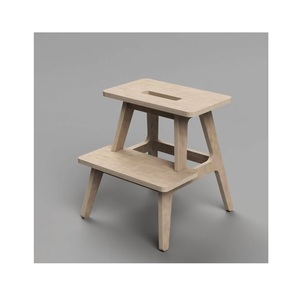 Tabouret d'escalier en bois naturel au design minimaliste, parfait pour les maisons modernes, les aides de cuisine et l'utilisation quotidienne. - Product Image 6