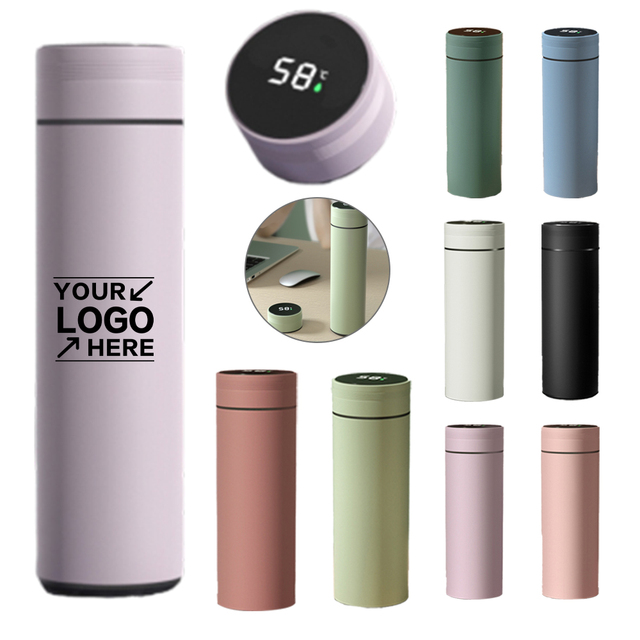 Smart Water Bottle 480ML with Temperature Display Hydration Reminder USB Rechargeable Leakproof EcoFriendly for Fitness Travel