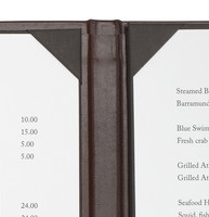 Penutup buku Menu kulit modis trendi baru tempat kartu kulit PU Modern 1 halaman 4 tampilan grosir dengan harga murah