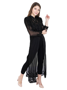 ชุดเดรสอาบายาของผู้หญิงแบบเปิดสไตล์อาหรับชั้นสูงของ2024ชุดเดรสแขนยาวประดับลูกปัดสไตล์โมร็อกโกคาฟตันระบายอากาศได้ดีสำหรับงานปาร์ตี้ที่ทันสมัยที่สุด - Product Image 2