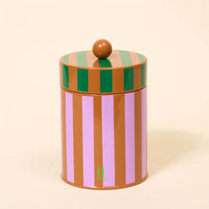 Caja Redonda de Madera Lacada a Rayas Hecha a Mano, Contenedor de Dulces, Joyero a Rayas, Se Acepta OEM de Fábrica en Vietnam - Product Image 2