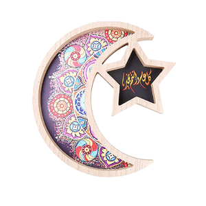 Bandeja de Ramadán de Color dorado de Metal, bandeja de chocolates de frutas secas con forma de luna y estrella hecha a mano para uso en restaurante - Product Image 4