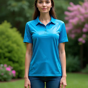 Vêtements de sport Running Fitness Sublimation Polo Shirt Femmes Manches Courtes Col Rabattu Tout Imprimé Polo T Shirt Dames - Product Image 4