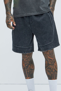 Pantalones cortos de lona lavados negros ecológicos sólidos de High Street con estilo para ropa informal de verano - Product Image 2