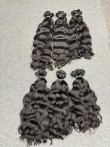 Article chaud 1B Naturel Ondulé Vietnamien 100% Extensions de Cheveux Humains Vierges Double Génie Machine Stock Fermeture à Lacet Profond Naturel - Product Image 3