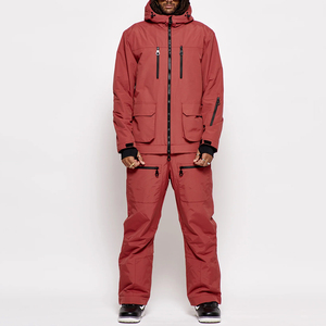 Traje de Esquí Personalizado con Diseño de Paneles, Pantalones Cargo con Capucha para Snowboard, Traje de Esquí de Una Pieza Impermeable, Ropa de Esquí y Nieve - Product Image 1