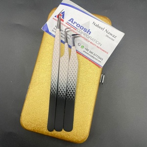 แหนบสำหรับต่อขนตาปลอมพลาสม่าแบบสองโทนสีดำสำหรับคิ้วที่ยั่งยืนทำจากสเตนเลสมืออาชีพ - Product Image 2