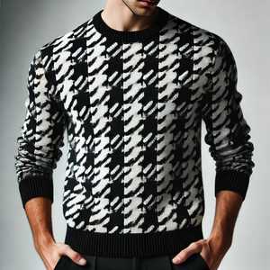 Vintage Classic V-Neck Solid <b>Cardigan</b> Men Custom Options Flat Knitted 100% Wool Anti-Pilling Fleece <b>Thickness</b> Zipper Winter - Product Image 4