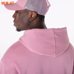 Sudadera con capucha de mezcla de algodón para hombre, sudadera suave de manga larga con bolsillo frontal, ropa básica informal de Color sólido liso - Product Image 2