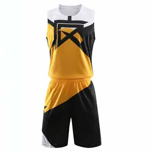 Noir Jaune Couleur Pakistan Fait Sport Porter Logo Personnalisé Meilleure Qualité Nouveau Style Basketball Uniforme PAR ABDULLAH ARTS MARTIAUX