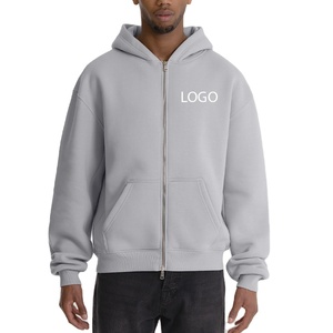 Sudadera con capucha y cremallera 3D personalizada, de corte holgado, 100% algodón, con cremallera, 450GSM, estilo Y2K vintage. - Product Image 1