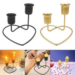 Portavelas de Metal en forma de corazón Decoración Para cena romántica boda velas de fiesta de cumpleaños - Product Image 5