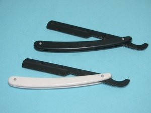 Navajas de afeitar turcas desechables de 6 pulgadas con mango de plástico ABS blanco, suministros de barbería y salón, navajas de media hoja al por mayor - Product Image 6