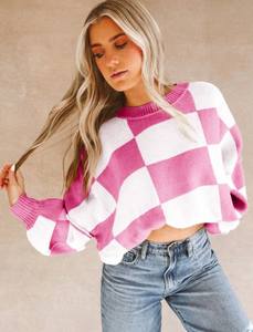 100% algodón fino de manga larga Casual ropa de invierno Ordenador de punto patrón de rayas bordado botón decoración tipo sólido suéter - Product Image 5