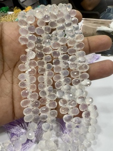 ก้อนผลึกน้ำแข็งธรรมชาติแบบเหลี่ยมเพชรพลอยหนา8นิ้วลูกปัดคริสตัลโดยประมาณขนาด5ถึง7มม. - Product Image 3