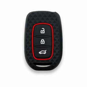 Cover in Silicone per Chiavi Renault Kwid <span class=keywords><strong>Duster</strong></span> Sandero Logan <span class=keywords><strong>Dacia</strong></span>, Custodia Protettiva per Telecomando a 3 Pulsanti, Nero Rosso - Product Image 1