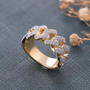 Lujo 925 Plata Leb crecido diamante anillo Iced Out Hip Hop declaración anillo para hombres personalizado Bling diamante joyería al por mayor - Product Image 1